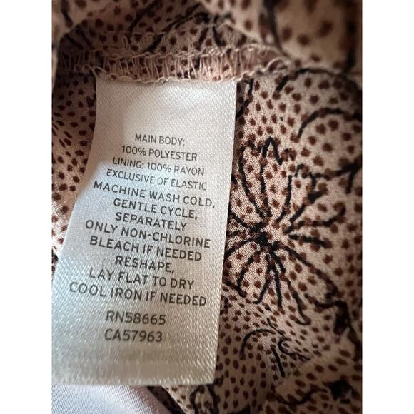 Nordstrom Rack Floral Long Sleeve Blouse Size L Pink Black Lined - Picture 5 of 7